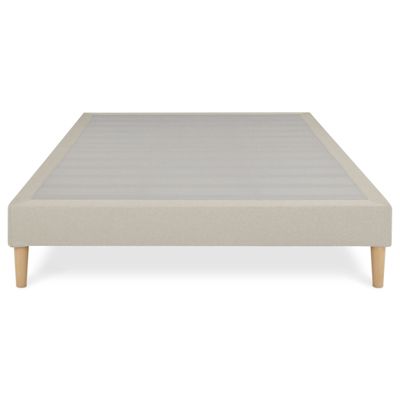 Sommier tapissier BREST 160 x 200 cm revêtement tissu - Beige