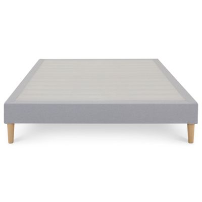 Sommier tapissier BREST 160 x 200 cm revêtement tissu - Gris