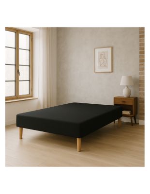 SOMMIER TAPISSIER NOIR 140x190 cm FABRICATION FRANÇAISE ARTISANALE PIEDS OFFERTS HAUTEUR avec PIEDS 27 cm
