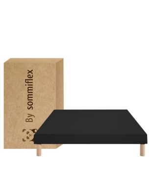 SOMMIER TAPISSIER NOIR 140x190 cm FABRICATION FRANÇAISE ARTISANALE PIEDS OFFERTS HAUTEUR avec PIEDS 27 cm