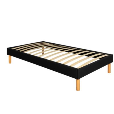 Sommier tapissier noir - 70x190 cm - pieds de 20 cm - 13 lattes - soutien ferme - confort optimal -  - entretien facile