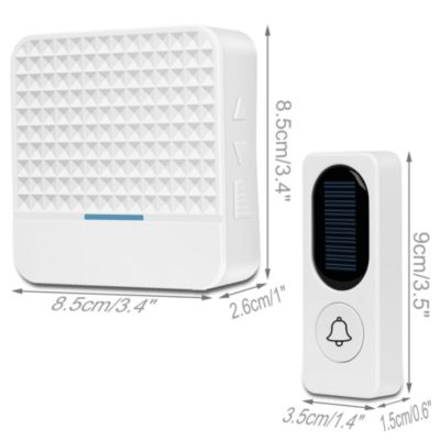 Sonnette sans fil Sonnette solaire électronique sans fil, blanche
