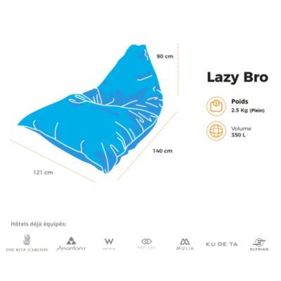 Soo Santaï Lazy Bro fauteuil poire 140 x 120 x 90cm intérieur & extérieur flottant, déhoussable et résistant aux UV, Orange
