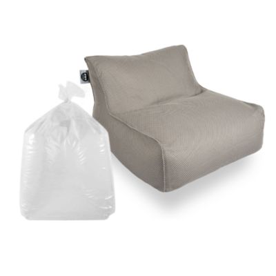 Soo Santaï Set Daddy Cool fauteuil XL + polystyrène 100 x 90 x 70cm intérieur & extérieur, déhoussable et résistant aux UV, Gris