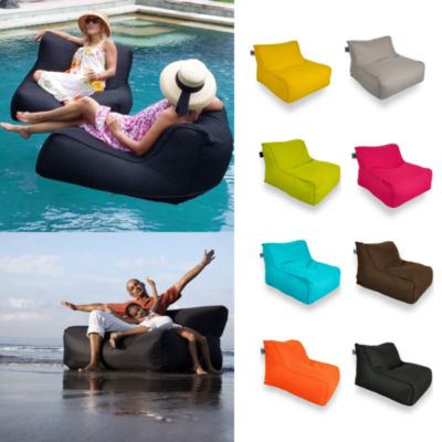 Soo Santaï Set Daddy Cool fauteuil XL + polystyrène 100 x 90 x 70cm intérieur & extérieur, déhoussable et résistant aux UV, Gris