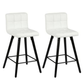 SOREN - Lot de 2 Tabourets Blancs