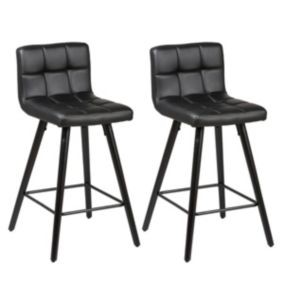 SOREN - Lot de 2 Tabourets Noirs