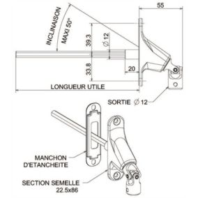 SORTIE DE CAISSON 90 DEGRÉS ENTREE DIAMETRE 12 SORTIE C6 LG300 - BLANC (EMBASE ETROITE)