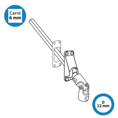 Sortie de caisson pour tige carré de 6mm Acbat