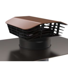 Sortie de toit VMC plastique ANJOS CTP2 chapeau pour toiture incliné diamètre 160 - Couleur Tuile