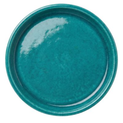 Soucoupe 16cm turquoise faite à la main en terre cuite émaillée | Castorama