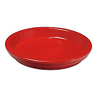 Soucoupe pot rond terre cuite Deroma Bigband rouge tomate Ø13 cm