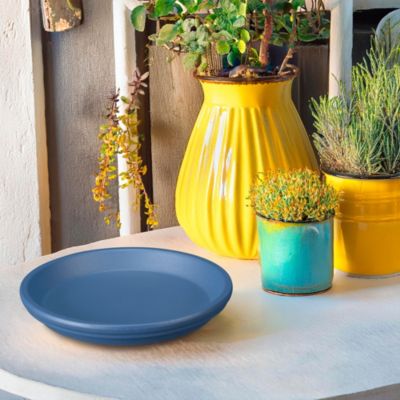 Soucoupe Vinca terre cuite bleu 23 cm Deroma