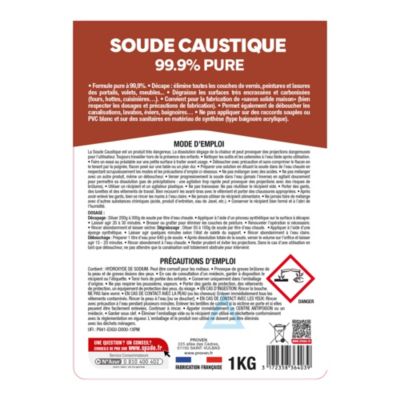 Soude caustique formule pure 99,9% Spado 1kg