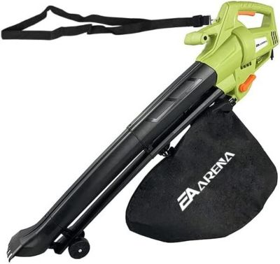 Souffleur Electrique 3en1 3000W avec Roulettes Sac de Ramassage de Feuilles de 35 L Câble de 10 m Design léger