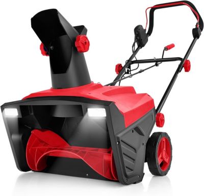 Souffleuse à Neige Électrique 2300 W, Largeur de Travail de 50 CM,Déneigeuse Filaire avec Distance de Projection 9 M, LED Rouge