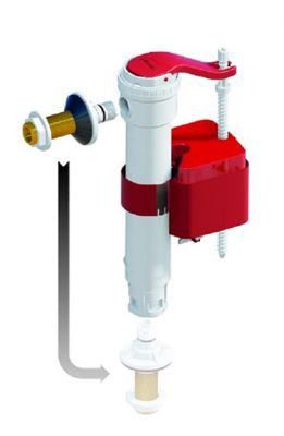Soupape DUAL 6 surverse centrale 3/6 litres et robinet SX à flotteur télescopique- - Robinet flotteur et mécanisme