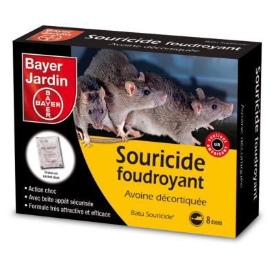Souricide foudroyant radical. 120 grs + 1 poste.