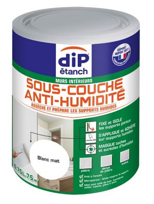 Sous-couche anti-humidité mur intérieur DIP blanc 750 ml | Castorama