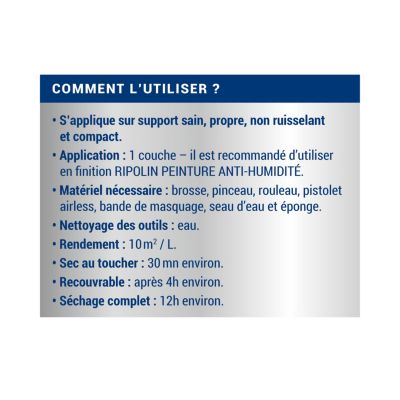 Sous-couche anti-humidité intérieur mat Ripolin 3L