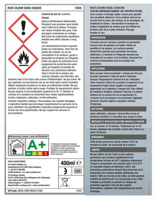 Sous-couche en bombe aérosol Rust-Oleum rouge 400ml