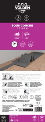 Sous-couche isolation phonique pour sol stratifié et parquet Volden ép. 5mm 6m²