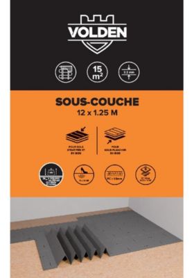 Sous-couche isolation phonique pour sol stratifié Volden ép. 2,2mm 15m²