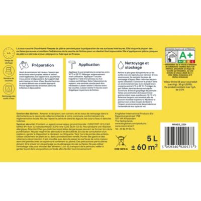 Sous-couche plaques de plâtre blanc GoodHome 5L