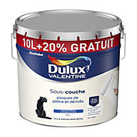 Sous couche plaques de platre et dérivés pièces sèches Dulux Valentine blanc 10L +20% gratuit