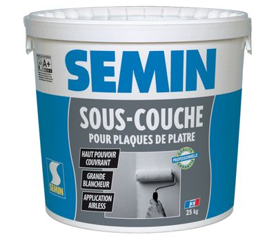 Sous-Couche pour Plaque de Plâtre Intérieur Semin - Prêt à l'Emploi - Seau de 25 kg