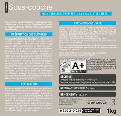 Sous couche tollens mat pour peinture à effet 1kg
