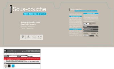 Sous couche tollens mat pour peinture à effet 5kg