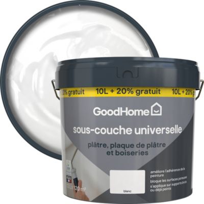 Sous-couche universelle plâtre, plaque de plâtre et boiseries blanc 10L + 20% gratuit GoodHome