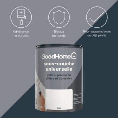 Sous-couche universelle plâtre plaque de plâtre et boiseries blanc GoodHome 0,75L
