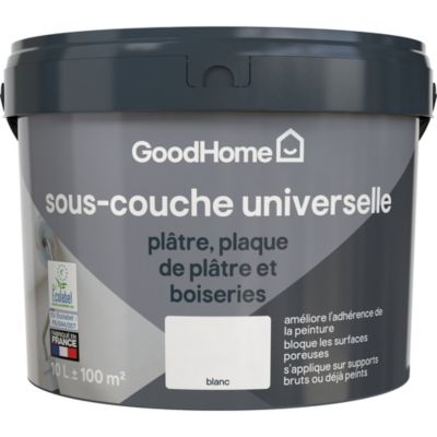 Sous-couche universelle plâtre plaque de plâtre et boiseries blanc GoodHome 10L