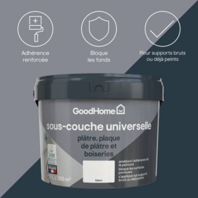 Sous-couche universelle plâtre plaque de plâtre et boiseries blanc GoodHome 10L