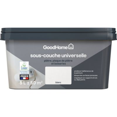 Sous-couche universelle plâtre plaque de plâtre et boiseries blanc GoodHome 5L