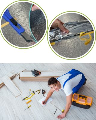 Sous couche XPS 12m2 3mm avec film PET isolation phonique thermique pour parquet et moquette non compatible chauffage au sol
