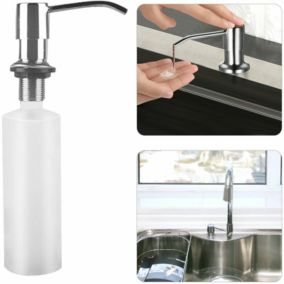 Sous l'évier de cuisine Silver Distributeur de savon 300 ml Distributeur de savon Pompe à liquide portative Installation facile po