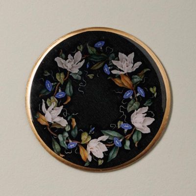 Sous-verre fleuri fer noir 10x10cm