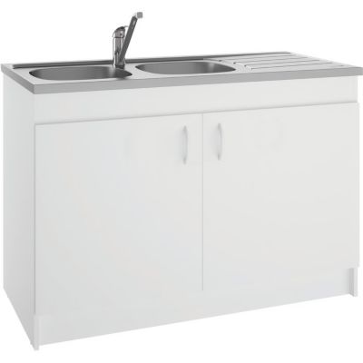 Sous-éviers SIM'NF au sol - Portes Battantes - Longueur: 120 cm - 2 portes
