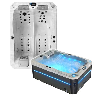 Spa 2 places allongées Archipel GT2 PRO MAX BLANC MARBRE LED - Spa Thérapeutique Balboa 210x148