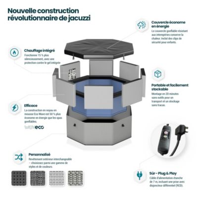 Spa Como 6 places Wave Spa octogonal gris semi-rigide