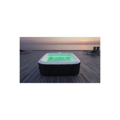Spa gonflable 6 places carré - Sunspa - Bandeau LED inclus - Dimensions : 185 x 185 cm
