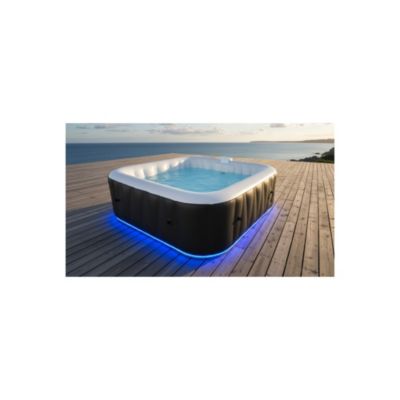 Spa gonflable 6 places carré - Sunspa - Bandeau LED inclus - Dimensions : 185 x 185 cm