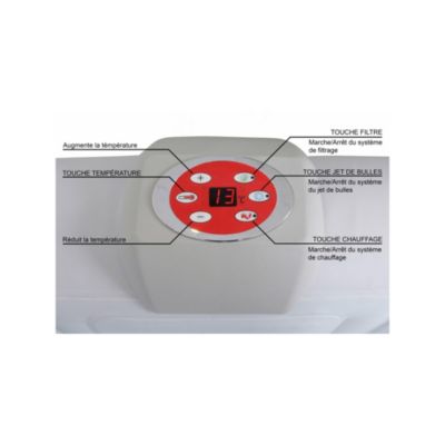 Spa gonflable 6 places carré - Sunspa - Bandeau LED inclus - Dimensions : 185 x 185 cm