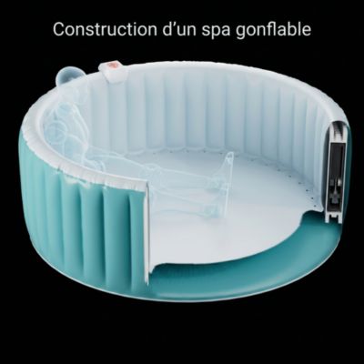Spa gonflable 6 places rond - Ospazia - Diamètre : 208 cm - Filtre et bâche inclus