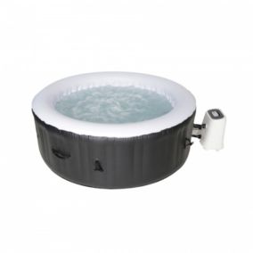 Spa gonflable rond 208cm 5-6 places - 130 jets - Filtrage et chauffage - 1000L - Noir et Blanc