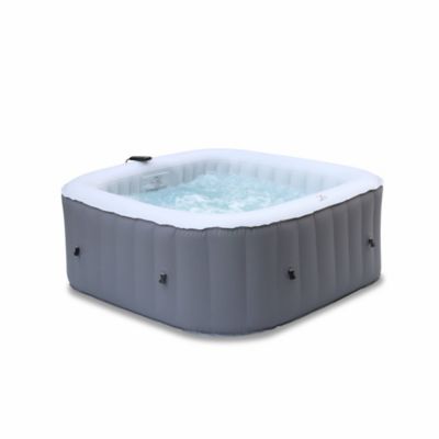 Spa MSPA gonflable carré   Fjord 4 - 4 places.  système anti-gel + bâche. 160cm. PVC. pompe. chauffage. gonfleur. filtre