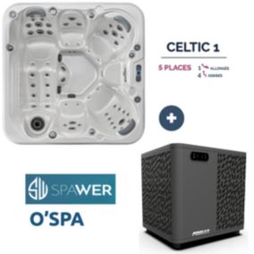 Spa Netspa Celtic 4 - 3 places - 216x160x93cm - Couverture inclus - PAC Poolex O'spa 5KW